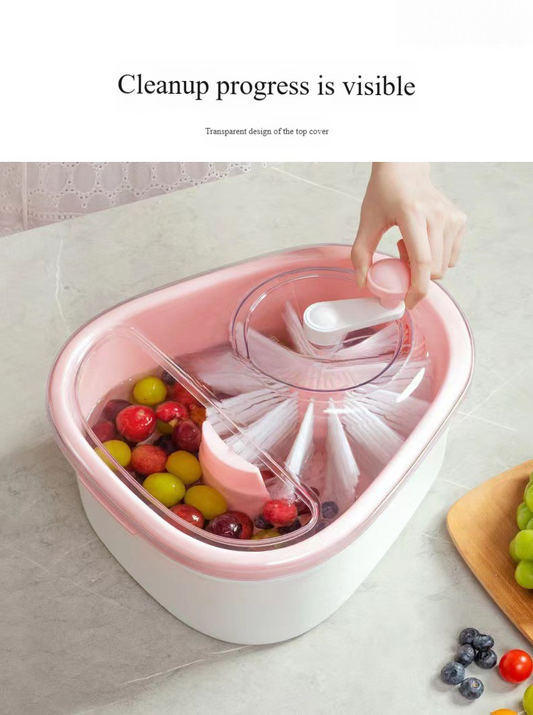 Hands - free washing fruit and vegetable cleaner